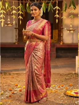Mimosa - Beige Women's Art Silk Kanjivaram Saree