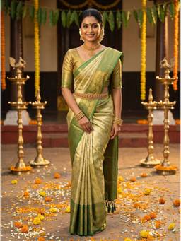 Mimosa - Green Women's Art Silk Kanjivaram Saree