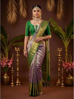 Mimosa - Purple Women's Art Silk Kanjivaram Saree