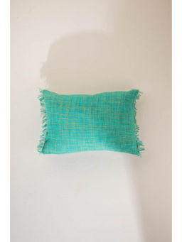 Freedom Tree - Shoreline Pure Cotton and Viscose Green Cushion Cover (14X20 Inches)