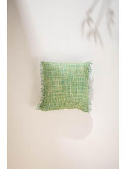 Freedom Tree - Wetland Tweed and Pure Cotton Green Cushion Cover (16X16 Inches)