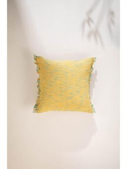 Freedom Tree - Wheatfield Tweed and Pure Cotton Yellow Cushion Cover (16X16 Inches)
