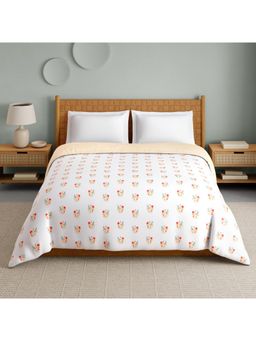 SPACES - Imprints 210 Tc Hygro Cotton Floral Print Double Quilt - White