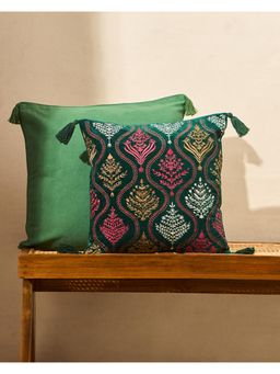 Chumbak - Jaal Cushion Cover Palace Memoirs Multi-Color (16X16 Inches)