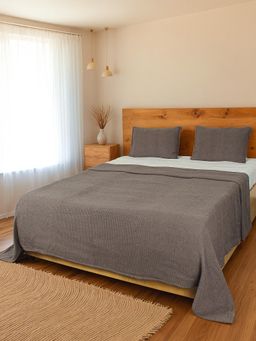 House This - Aravalli Double Bedcover In Grey Colour with Cotton