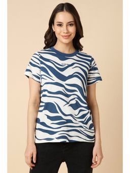 Allen Solly - Women Blue Animal Print Casual T-Shirt