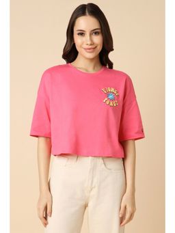 Allen Solly - Women Pink Print Casual T-Shirt