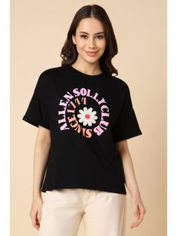 Allen Solly - Women Black Print Casual T-Shirt