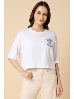 Allen Solly - Women White Print Casual T-Shirt