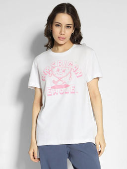 American Eagle - Women White Short Sleeve Graphic Tee