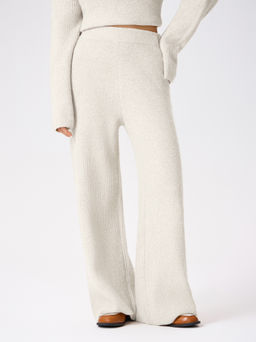 Cider - Wool-blend Knitted Mid Waist Wide Leg Trousers