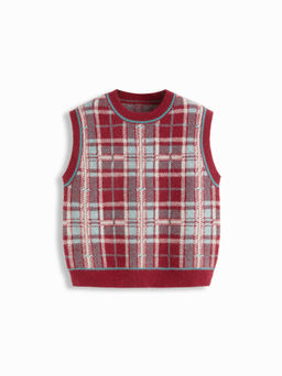 Cider - Geometric Contrasting Binding Knitted Crop Vest