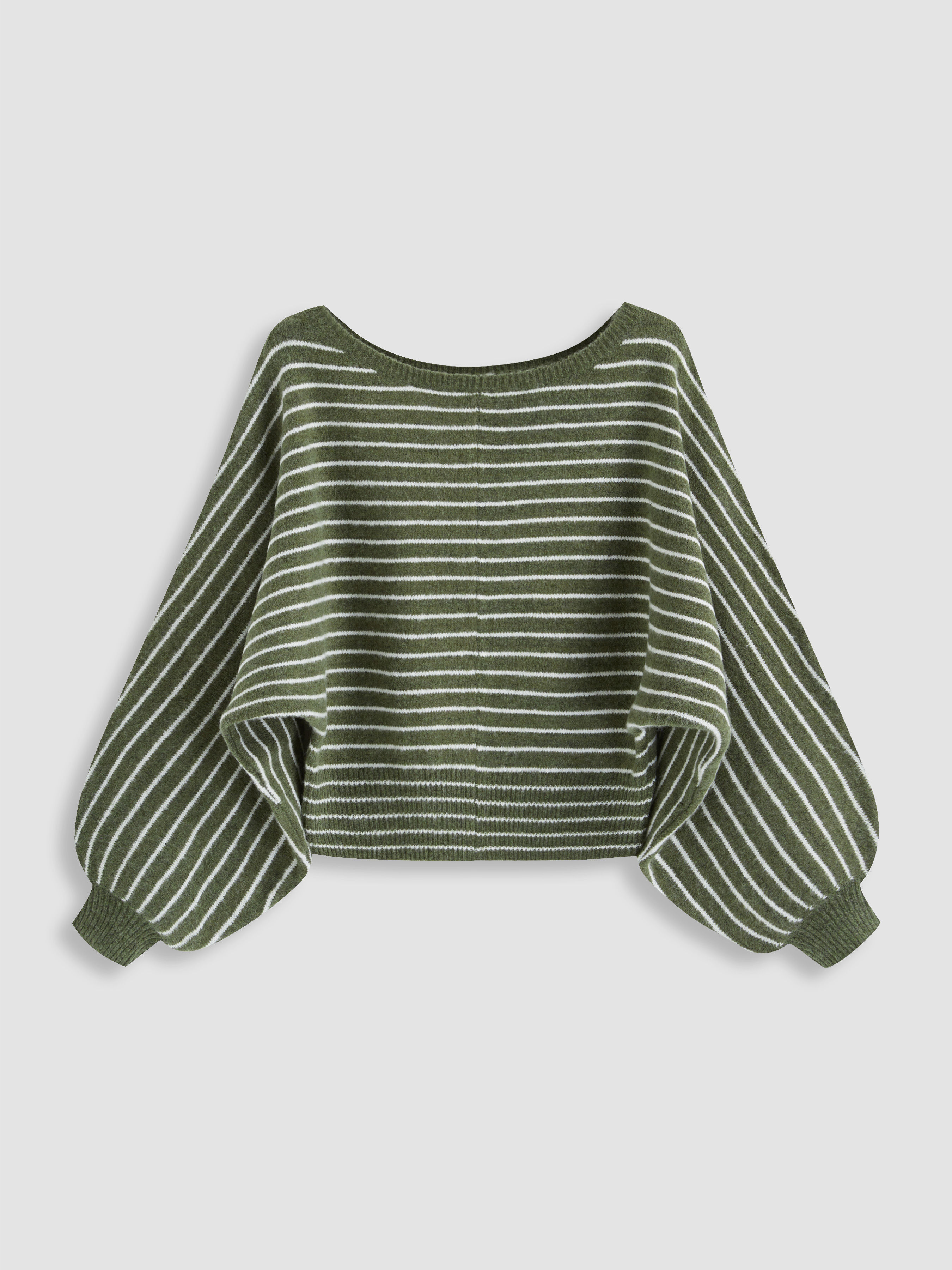 cider Knit Wool-blend Boat Neck Striped Oversized Sweater-picture-32