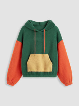 Cider - Fleece Patchy Oversized Drawstring Pocket Hoodie Curve & Plus