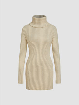 Cider - Knit Turtleneck Mini Dress