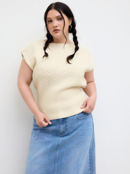 Cider - Knitted Round Neckline Vest Curve & Plus