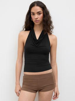 Cider - Second Skin Double Layered Cowl Neck Backless Tank Top