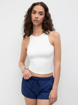 Cider - Second Skin Double Layered Boat Neck Solid Tank Top