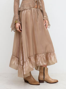 Cider - Low Rise Asymmetrical Ruffle Hem Skirt