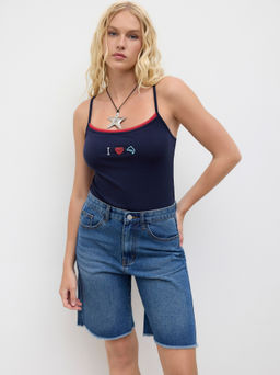 Cider - Contrasting Binding Beading Cami Bodysuit