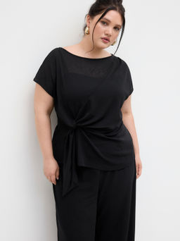 Cider - Two Piece Boat Neck Twist Top & Cami Top Curve & Plus