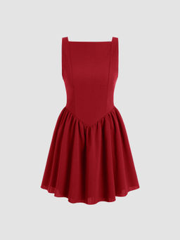 Cider - Square Neck Ruffle Mini Dress