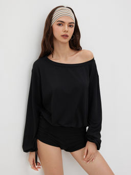 Cider - Asymmetrical Neck Drawstring Romper