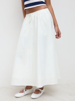 Cider - Cotton Low Rise Drawstring Elastic Waist Skirt