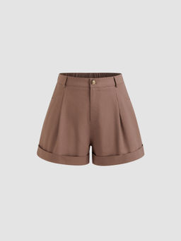 Cider - Linen-blend Mid Rise Roll Up Hem Shorts Curve & Plus