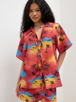 Cider - And A View Tie Front Shirt