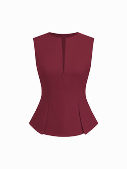 Cider - Half Zip Pleated Blouse