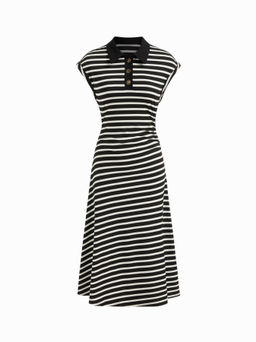 Cider - Polo Neck Stripe Dress