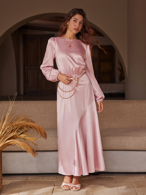 cider pink satin dress cider pink (slight lavender color depending on