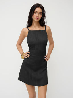 Cider - Square Neck Lace Up Mini Dress