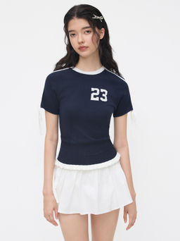 Cider - Knit 23 Pattern Contrasting Binding Knotted Top