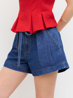 Cider - Denim Mid Rise Bowknot Shorts