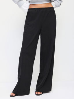 Cider - 100% Cotton Mid Rise Elastic Waist Straight Leg Trousers