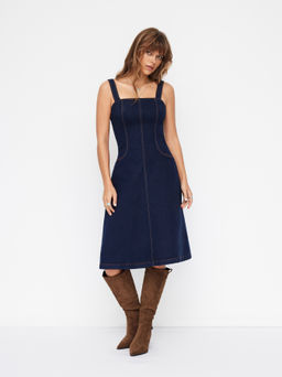 Cider - Stretch Denim A-line Cami Dress