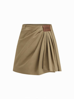 Cider - Cotton-blend Mid Rise Pleated Mini Skirt