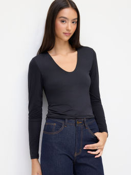 Cider - U-neckline Long Sleeve Tee
