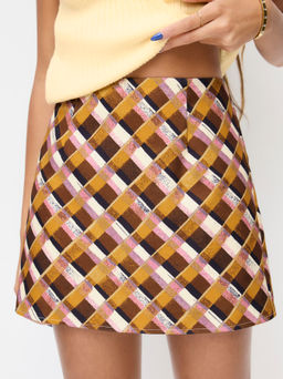 Cider - Tartan Mid Rise Mini Skirt