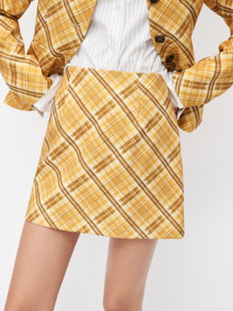 Cider - Tartan Mid Rise A-line Mini Skirt