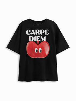Cider - Carpe Diem Icon Graphic Cotton-blend Oversized Tee