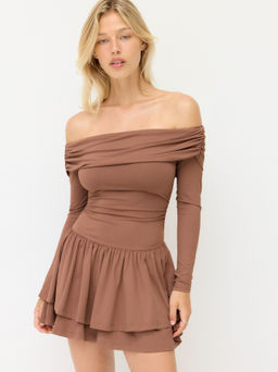 Cider - Off The Shoulder Ruffle Mini