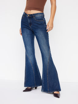 Cider - Stretch Denim Low Rise Flared Jeans