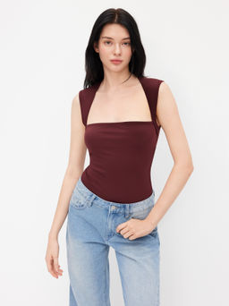 Cider - Square Neck Ruched Bodysuit