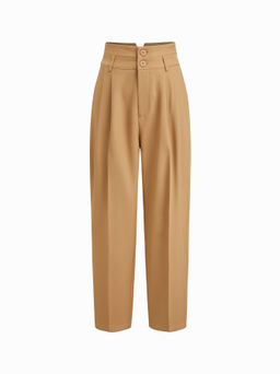 Cider - High Rise Pleated Double Waist Tapered Trousers