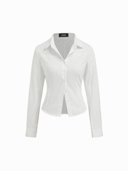 Cider - Cotton-blend Collar Long Sleeve Shirt