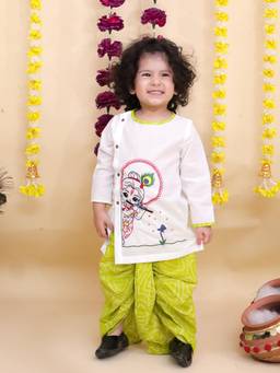 KID1 - Nandlala Kurta and Dhoti-White
