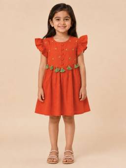The Mom Store - Cinnamon Girls Embroidered Dress